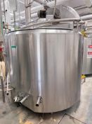 Feldmeier 600 Gallon Slope-Bottom Jacketed S/S Pasteurizer with Top Vertical Agitation and Swing Top