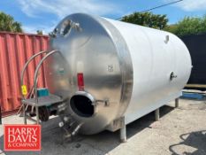 DCI 3,000 Gallon Cream Tank with Horizontal Agitation, S/N: 95-D-50383-A