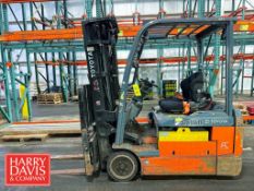 Toyota 2,500 LB Capacity Electric Fork Truck, Model: 8FBE20U, S/N: 13717