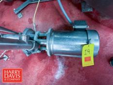 Fristam Centrifugal Pump, Model: FZX 2150 with 5 HP 1,750 RPM Motor: Mounted on S/S Base