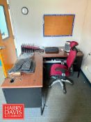 (2) L-Desk (2) Office Chairs and Keyboard