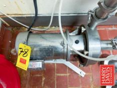 Alfa Laval Centrifugal Pump, Model: 963406716 with 5 HP 1,745 RPM Motor: Mounted on S/S Base