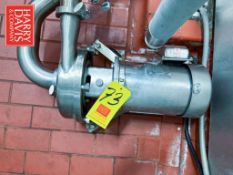 Alfa Laval Centrifugal Pump, Model: 9633406716 with 5 HP 1,745 RPM Motor: Mounted on S/S Base