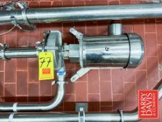 Fristam Centrifugal Pump, Model: FPX 3541-185 with 5 HP 1,765 RPM Motor: Mounted on S/S Base