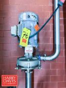 Fristam Centrifugal Pump, Model: FPX 3541-185 with 5 HP 1,745 RPM Motor: Mounted on S/S Base