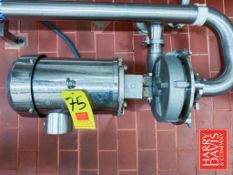 Fristam Centrifugal Pump, Model: FPX 3541-185 with 5 HP 1,765 RPM Motor: Mounted on S/S Base