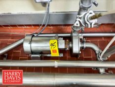 Fristam Centrifugal Pump, Model: FPX 1741-180 with 3 HP 1,760 RPM Motor: Mounted on S/S Base