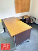 (2) Desk, (2) Chairs, File Cabinet and Poly Cabinet