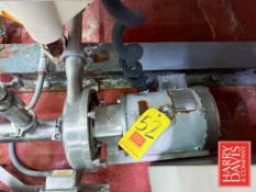 Alfa Laval Centrifugal Pump with 5 HP 1,780 RPM Motor: Mounted on S/S Base