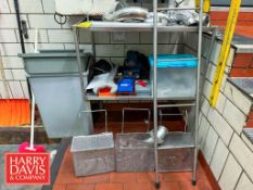 S/S Table with (2) Shelves, S/S Fittings, Clamps, Wrenches, Hubbell Disconnect Switch Hose Nozzle