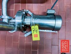 Alfa Laval Centrifugal Pump, Model: 9633406716 with 5 HP 1,760 RPM Motor: Mounted on S/S Base