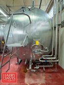 Crepaco 4,000 Gallon Jacketed Horizontal Tank, Model: C4000-2275 with Vertical Agitation