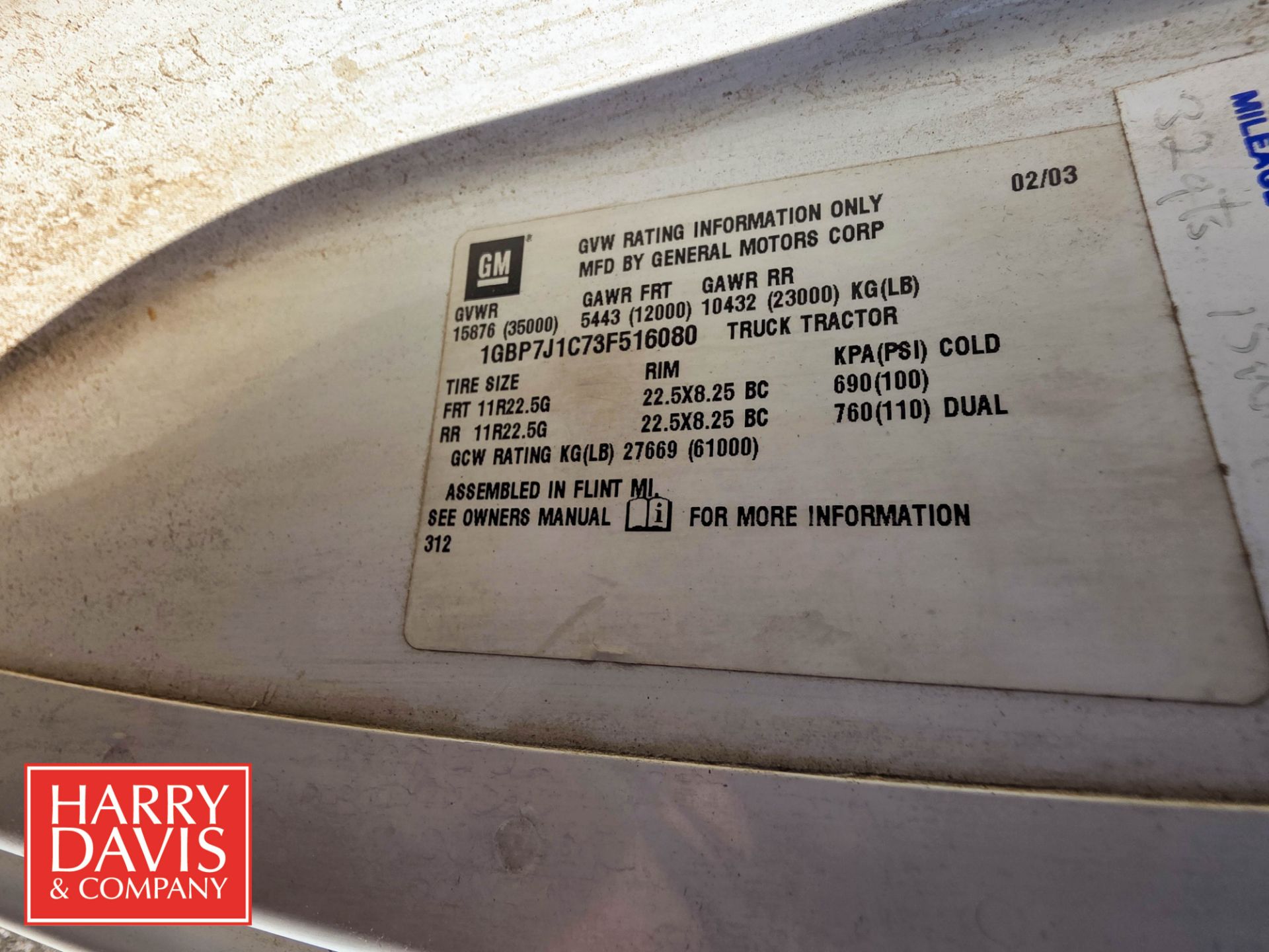 Chevrolet Cab & Chassis, Model: C7500, Vin#: 1C73F516080 (Parts Unit) - Image 4 of 4