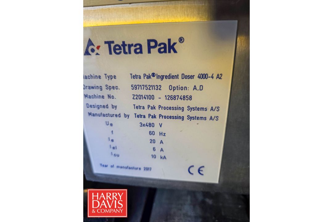 2017 Tetra Pak Ingredient Doser, Model 4000-4 A2, S/N: Z2014100 - 126874858 - Image 3 of 3