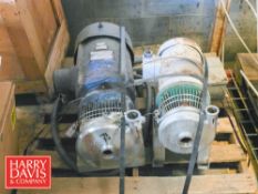 (2) Tri-Clover Centrifugal Pumps