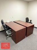 (2) Desks, Hutch, (2) Office Chairs and White Board