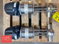 NEW 2024 GEA MixproofAir Valves: (1) Flow-Through and (1) 90° Elbow with Top Actuators, S/N: 1684643
