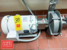 Fristam Centrifugal Pump, Model: FPX3551-230 with 7.5 HP 1,770 RPM Motor