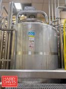 2019 DCI 880 Gallon High Viscosity Jacketed Dome-Top, Cone-Bottom S/S Mix Tank, S/N: JS7736B with Ve