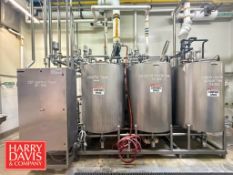 Dual System CIP Skid Mounted System with 430 Gallon Fresh Water, Rinse Recovery, Caustic Tanks, (16)