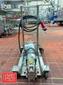 SPX Positive Displacement Pump, Model: 015U2 with 1 HP 1,770 RPM Motor: Mounted on Cart