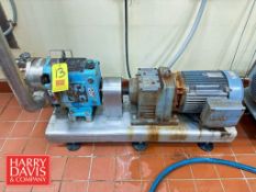 Waukesha Cherry-Burrell Positive Displacement Pump, Model: 060U2 with 10 HP 1,740 RPM Motor: Mounted