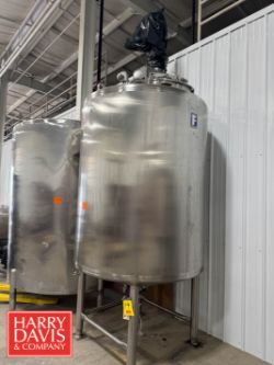 Feldmeier 500 Gallon Dome-Top S/S Mix Tank, S/N: E-0108-09 with Side Sweep Agitation and Cherry-Burr