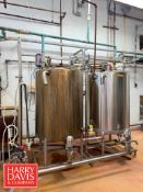 2-Tank, 200 Gallon CIP Skid with 50 Gallon Holding Tank, Valves, Actuators, Fristam FPX-3532 Pump