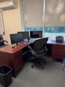 Lot of (4) chairs, (3) monitors, (1) desk, (1) TV, (1) cabinet (Lot excludes A/C Unit, ALL paperwork