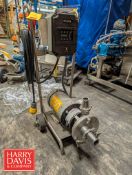 Fristam Centrifugal Pump, Model: FZX2100 with Baldor 5 HP 1,750 RPM Motor: Mounted on S/S Cart with