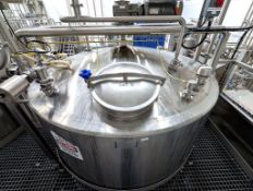 2021 1,300 Gallon Dome-Top Cone-Bottom Jacketed Mixing Tank, S/N: 2252-21 with Vertical 3-Blade