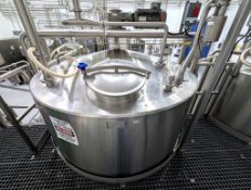 2021 1,300 Gallon Dome-Top Cone-Bottom Jacketed Mixing Tank, S/N: 2252-21 with Vertical 3-Blade