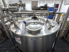 2021 1,300 Gallon Dome-Top Cone-Bottom Jacketed Mixing Tank, S/N: 2252-21 with High Shear and