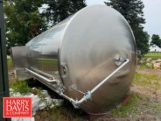 2022 JBF 6,000 Gallon Jacketed S/S Silo, S/N: 211386 with Horizontal Agitation