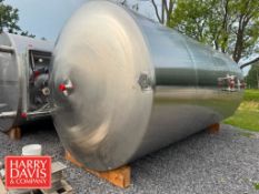 2022 JBF 6,000 Gallon Jacketed S/S Silo, S/N: 211387 with Horizontal Agitation