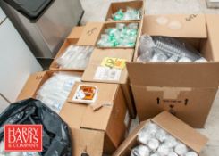 Boxes: Assorted Items, Including: Scoops, Plastic Containers and Dishes