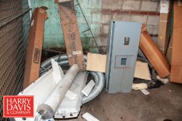 Cage with Contents, Including: Light Fixtures, Wire, Breakers, Electrical Boxes, Etc.