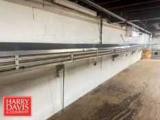 500’ Small Bottle Conveyor System with Plastic Tabletop Chain, Jug Conveyor, 90° Turns and Drives