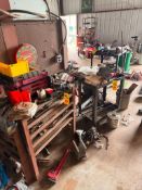 (2) Carts, Steel Bench with Assorted Tools (Location: Wrens, GA)