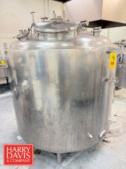 550 Gallon S/S Vat Pasteurizer with Top Vertical Agitation, S/S Filter, S/S Steam, Leak Detection