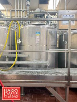 2019 DCI 880 Gallon High Viscosity Dome-Top, Cone-Bottom S/S Mix Tank: 5.5' Width x 12' Height