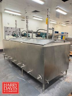 S/S 200 Gallon x 3-Compartment Mixing Tank with Top Vertical Agitation and .5 HP Motor