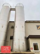 Mueller 12,000 Gallon S/S Jacketed Silo, S/N: 315809-1 with Tel-Tru Thermometer and Valves