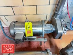 S/S Centrifugal Pump, S/N: FPX17410010194 with Baldor S/S 5 HP 1,750 RPM Motor