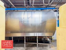 Cherry-Burrell 6,000 Gallon Horizontal Tank, S/N: 60-87-3332-61-06 with Dual Top Vertical Agitation,