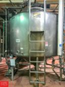 Mueller 2,000 Gallon S/S Dome-Top, Cone-Bottom Processor: 8'5" Width x 10' Height, S/N: D9762 with