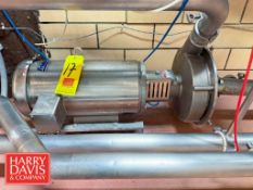 Fristam Centrifugal Pump, Model: FPX 3551 with Baldor S/S 10 HP 1,770 RPM Motor