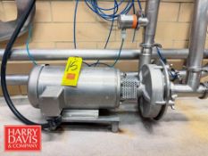 Fristam Centrifugal Pump, Model: FPX 3551 with Baldor S/S 7.5 HP 1,770 RPM Motor
