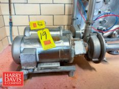 Fristam Centrifugal Pump, Model: FPX 7411 with Baldor S/S 5 HP 1,750 RPM Motor