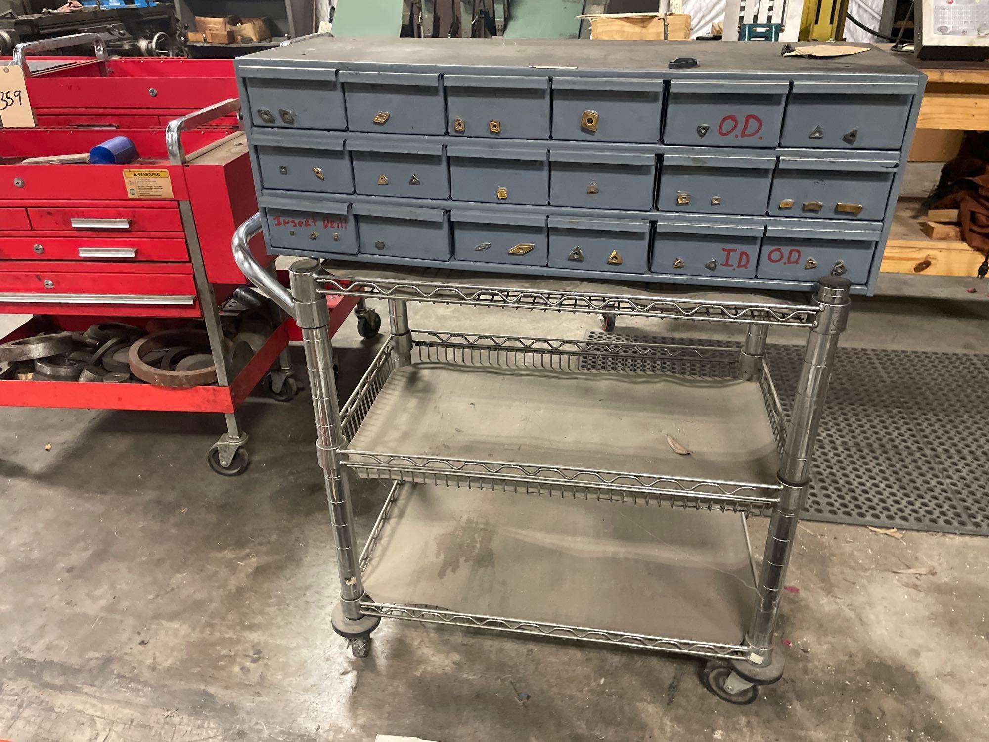 Drawer Shop Cabinet with Assorted inserts, 34 X 12 X 12,